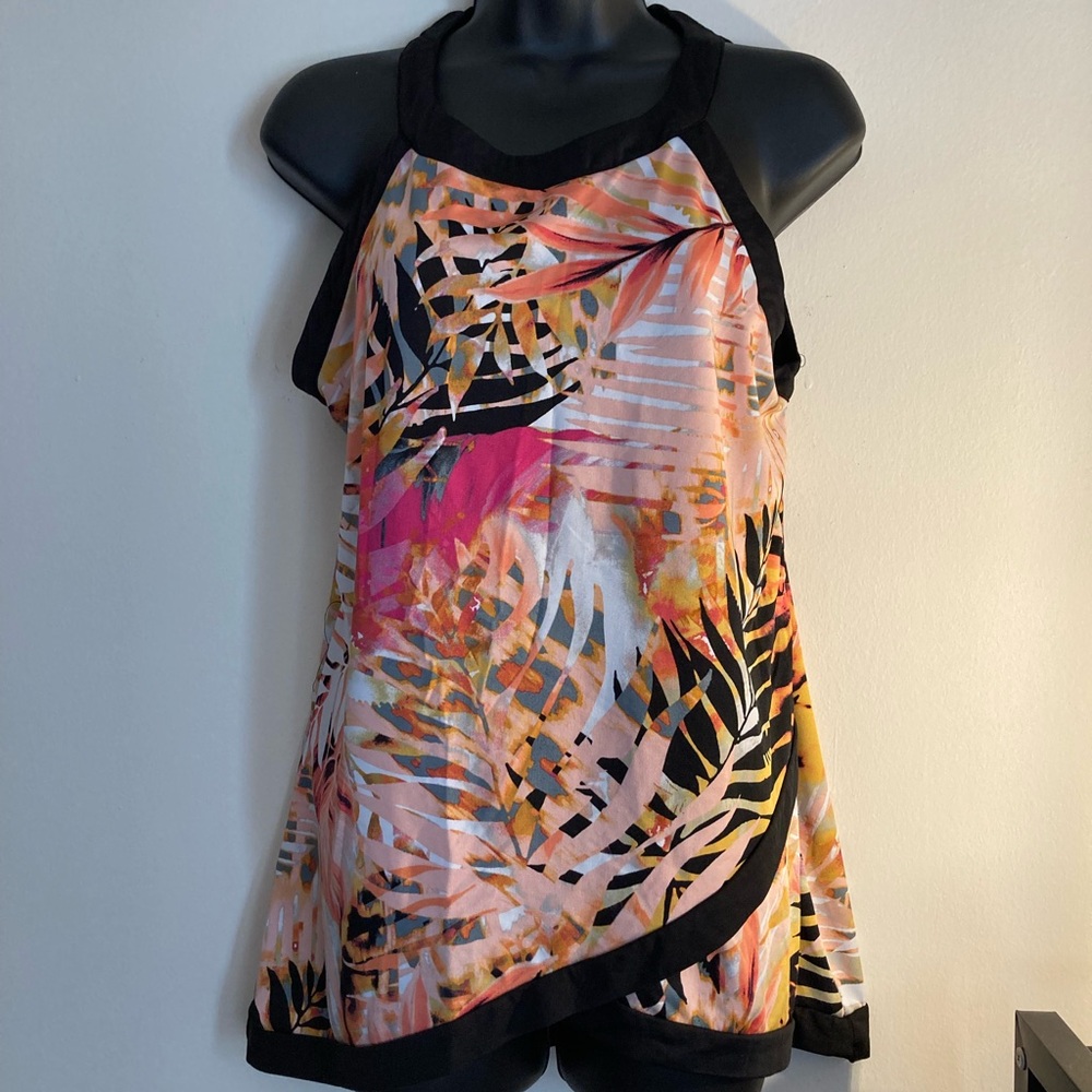 Tropical Print Sleeveless Top